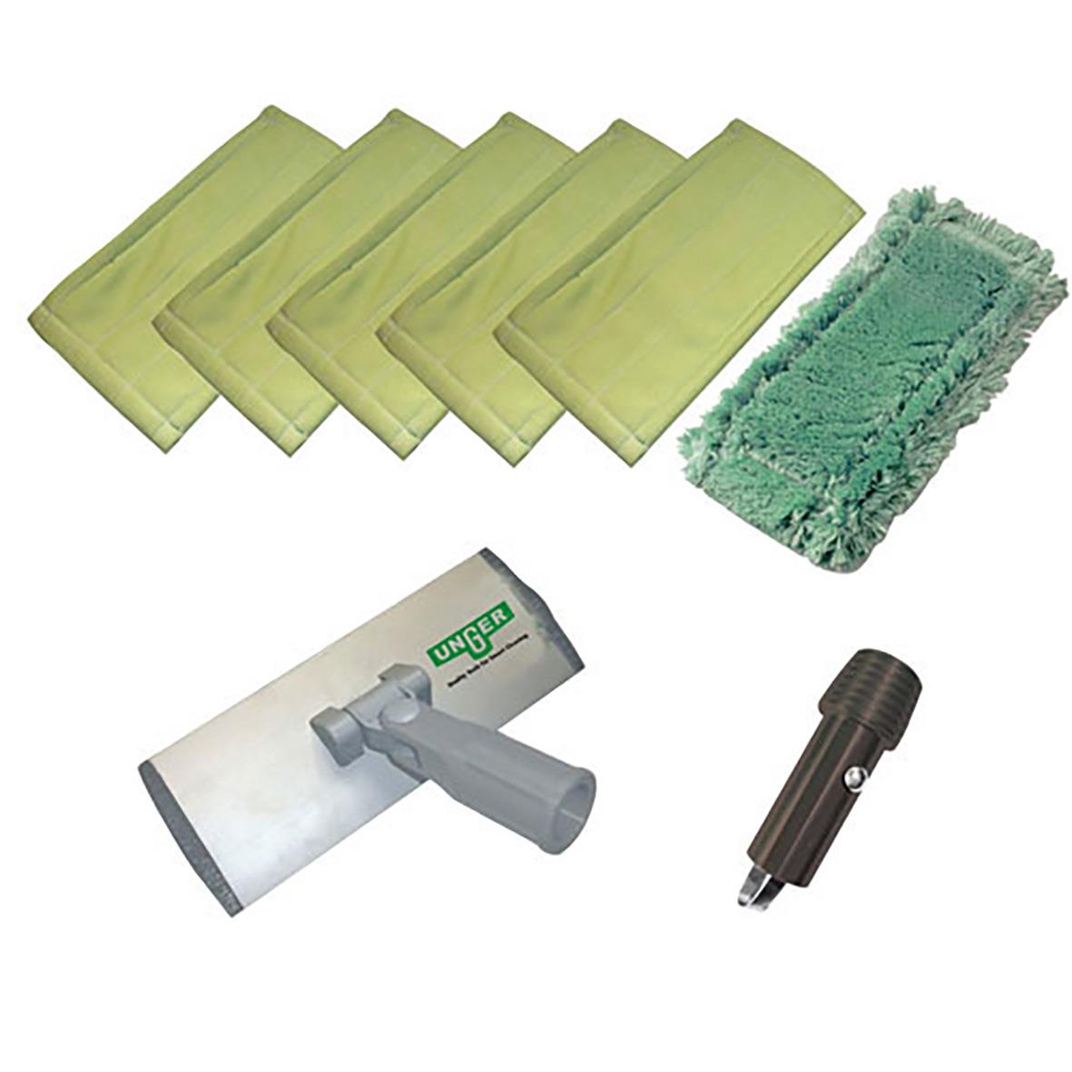 Unger startset för fönsterputs med trasor, skrapa och tillbehör
