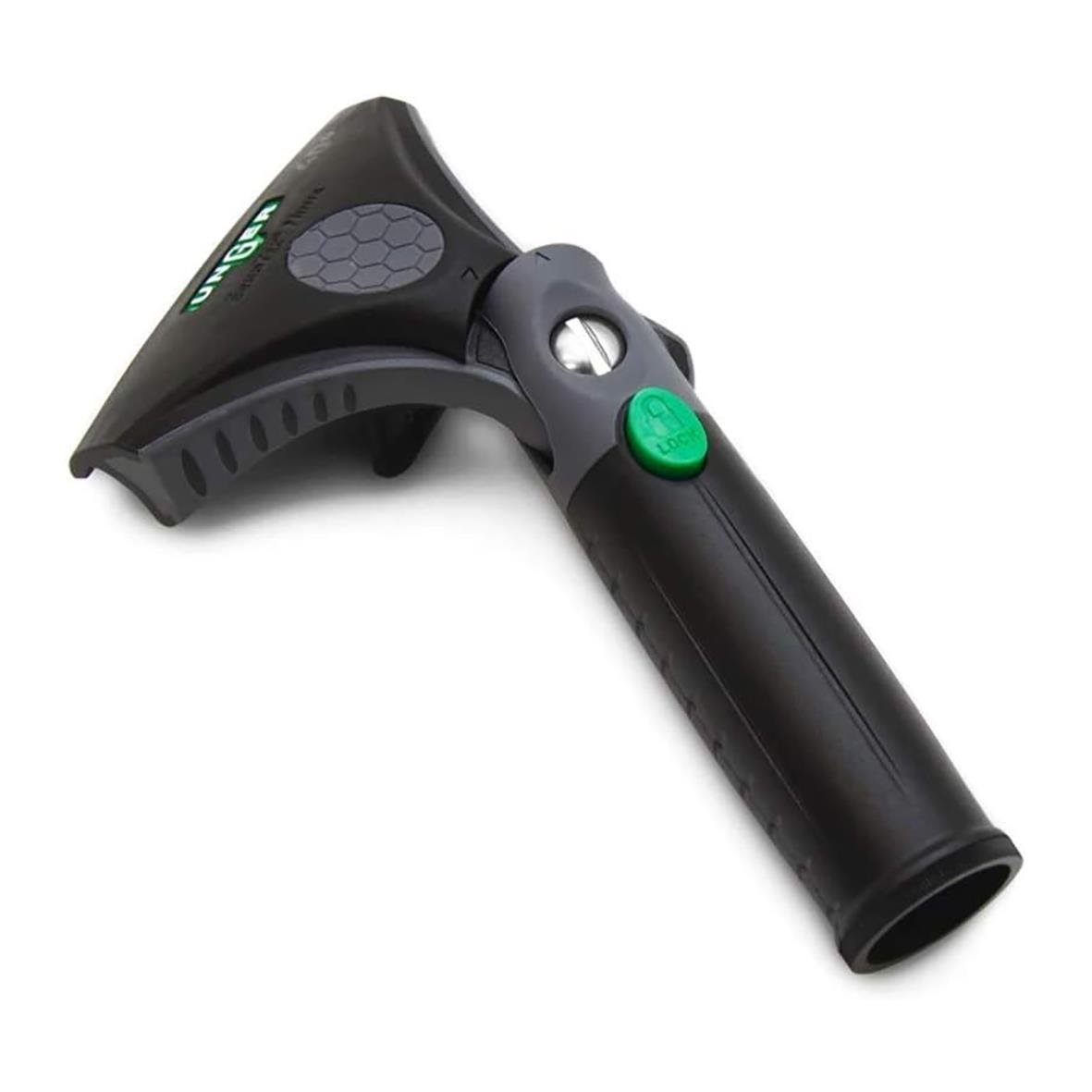 Fönsterhandtag Unger Ninja Ergotec 30° i svart med grönt knappar och ergonomisk design