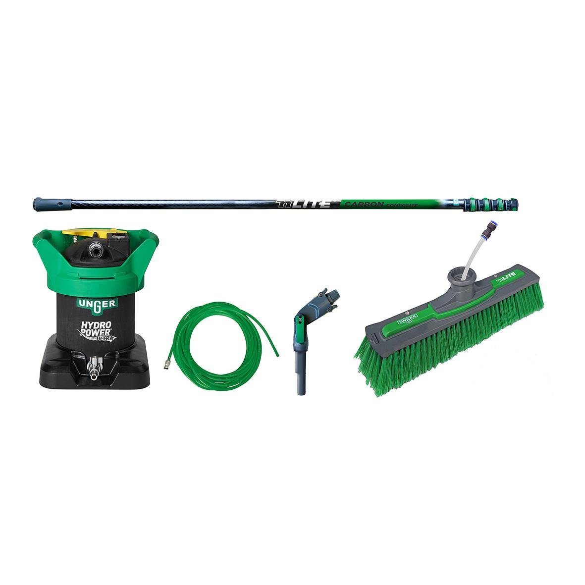 Unger HydroPower Ultra Carbon 6m startpaket med teleskopskaft, vattenslang, spruta och borste