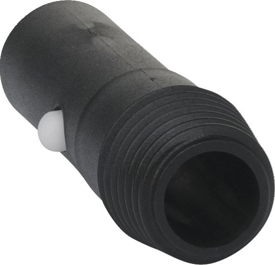 Svart adapter Vikan från click till gänga Ø26mm, längd 78mm