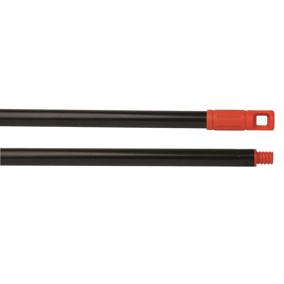 Max aluminium skaftrör med gänga, 150cm, svart med röd änddel