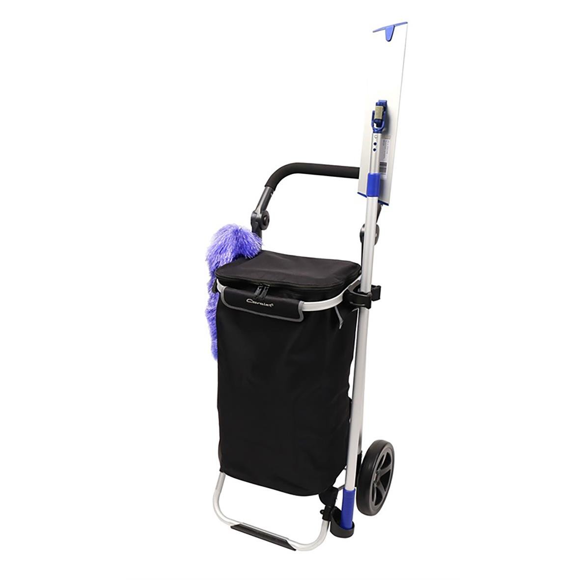 Städvagn patrullvagn komplett med svart påse, mopphandtag och hjul