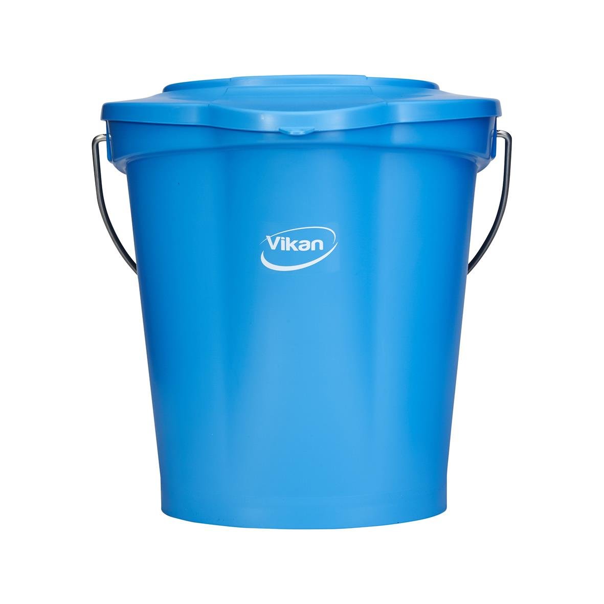 Blå hink Vikan Lime 12L med handtag och lock