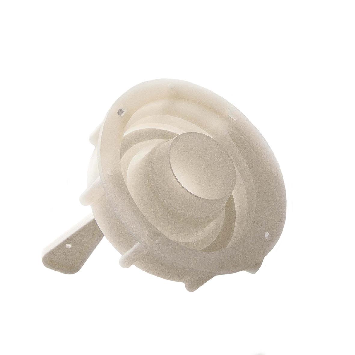 Vit kapsyl med kran för 60mm rör, rund och plastad