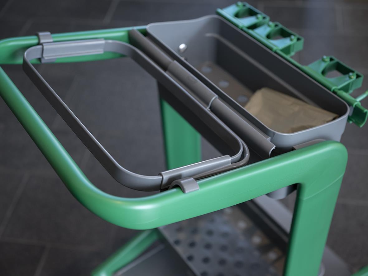 Sopsäckshållare Vikan för Hygo rengöringsstation, grön och svart plast