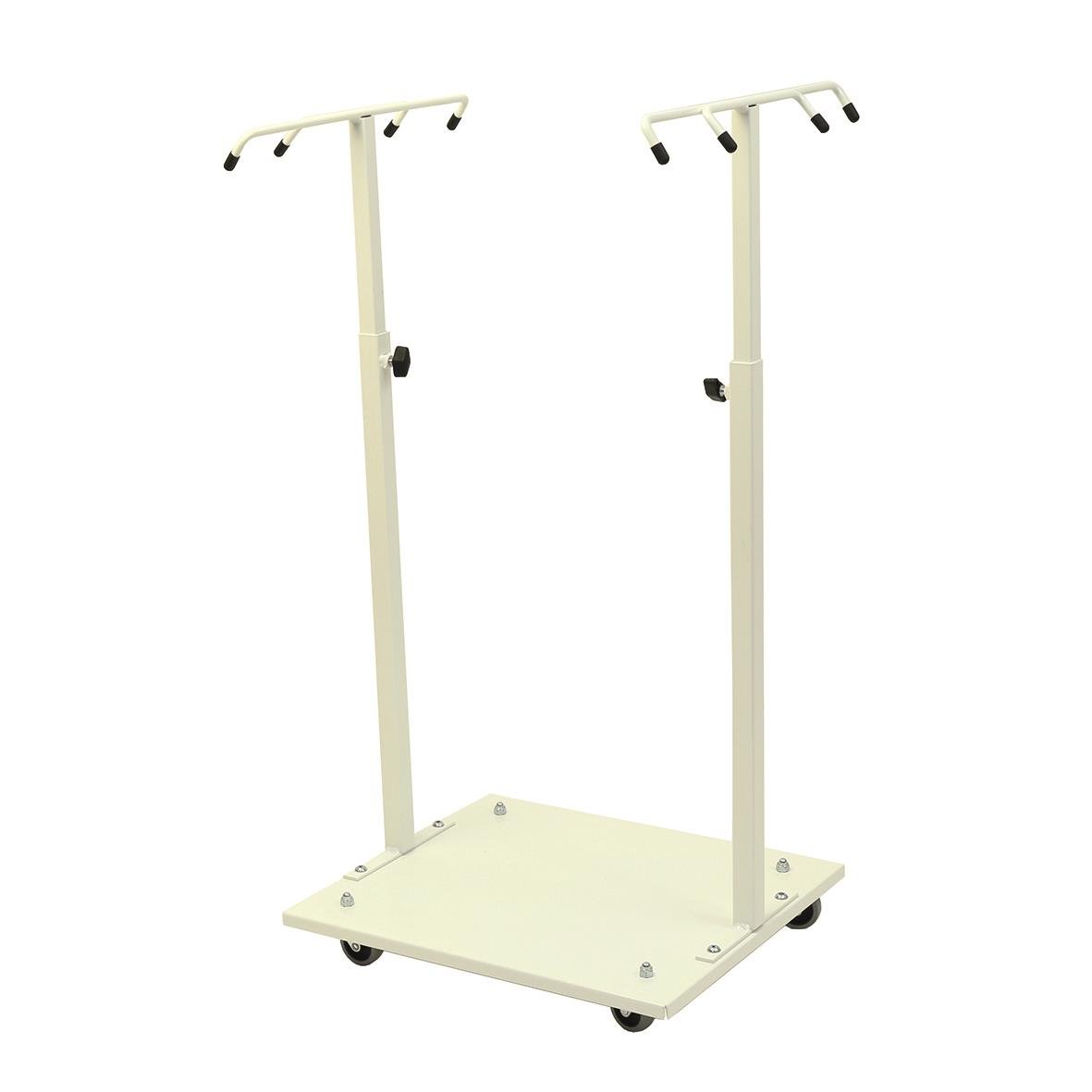 Justerbar sopsäcksställ Max T-modell i vitt med hjul, kapacitet 70-240L