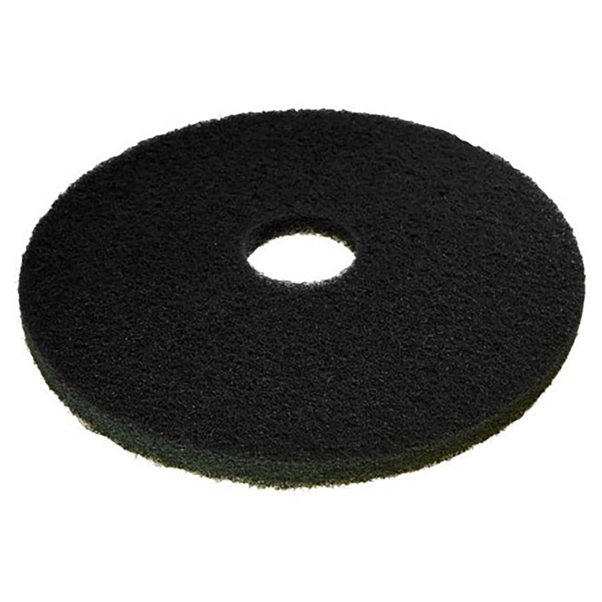 Svart skurrondell rengöringsdel med hål, diameter 17 tum/432 mm