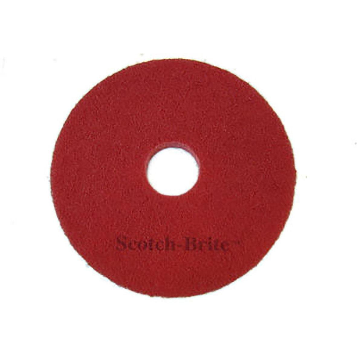 Röd Scotch-Brite skurrondell 19 tum 480mm