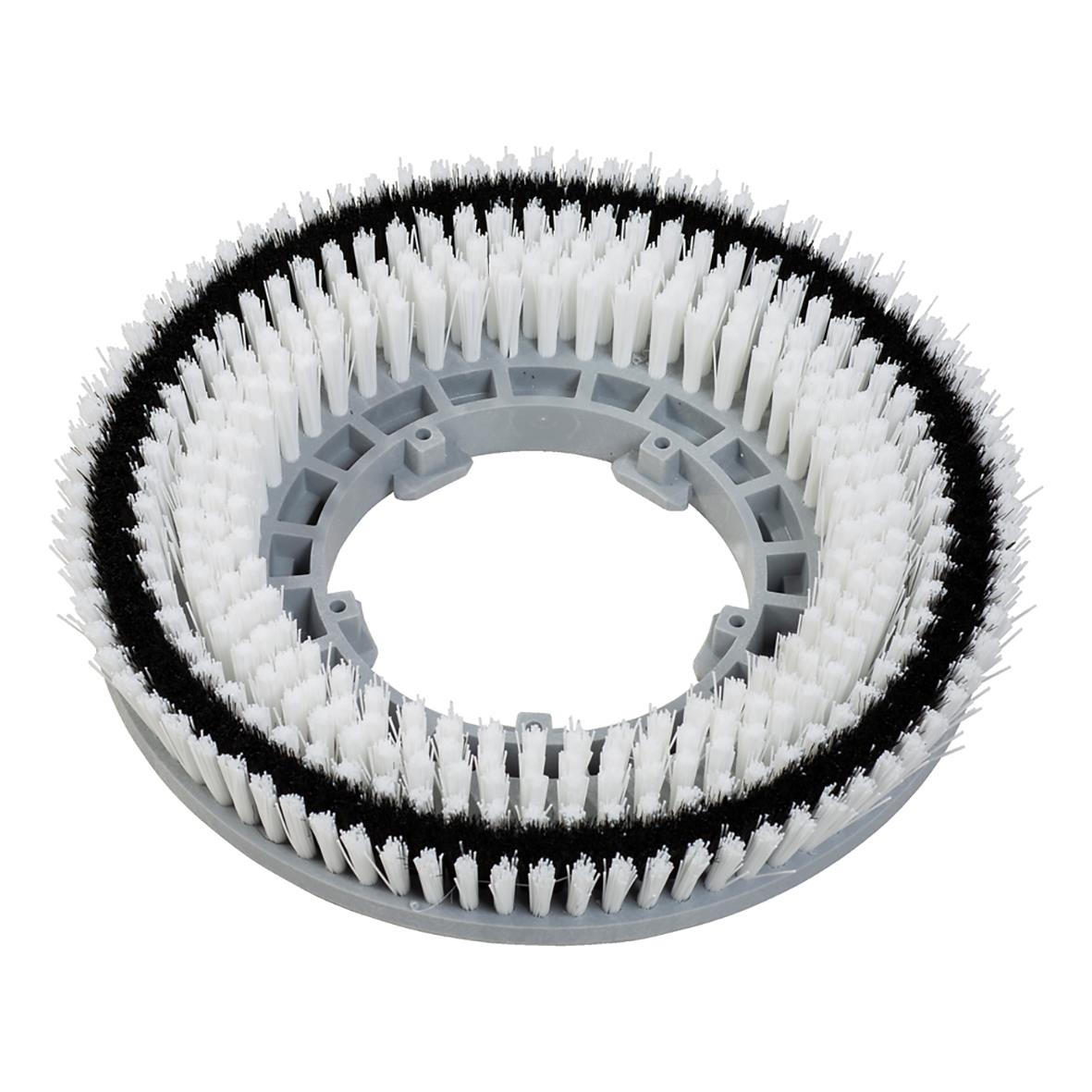 Skurborste Wetrok Supernylon till Delight, rund borste med vita och svarta borst, för rengöring