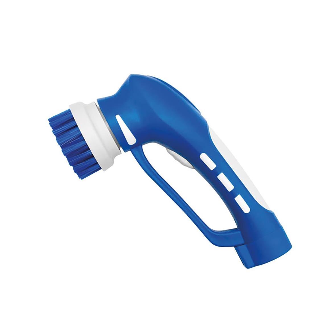 Blå handhållen rengöringsborste med ergonomiskt handtag och roterande borste för MS Handy 4 tum