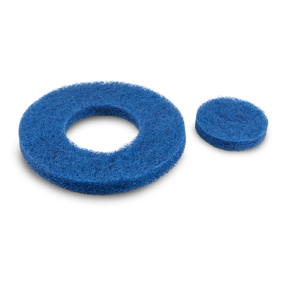 Blå skurrondell och rund pads för Taski Ultimaxx 360