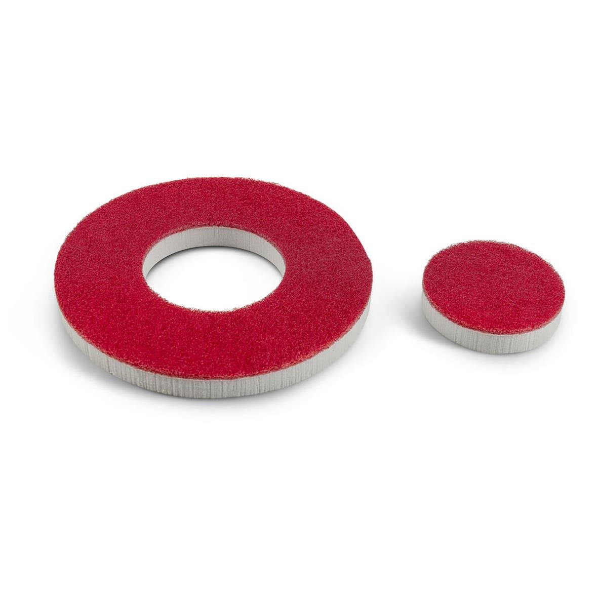 Två röda poleringsskivor för Skurrondell Taski Ultimaxx 360 Wipeout, en stor och en liten