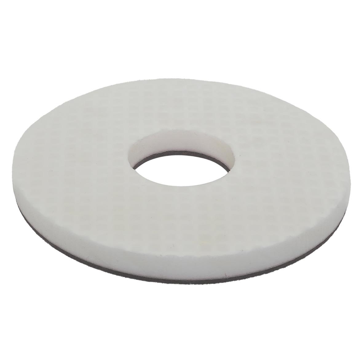 Vit melaminring med hål i mitten, rund form