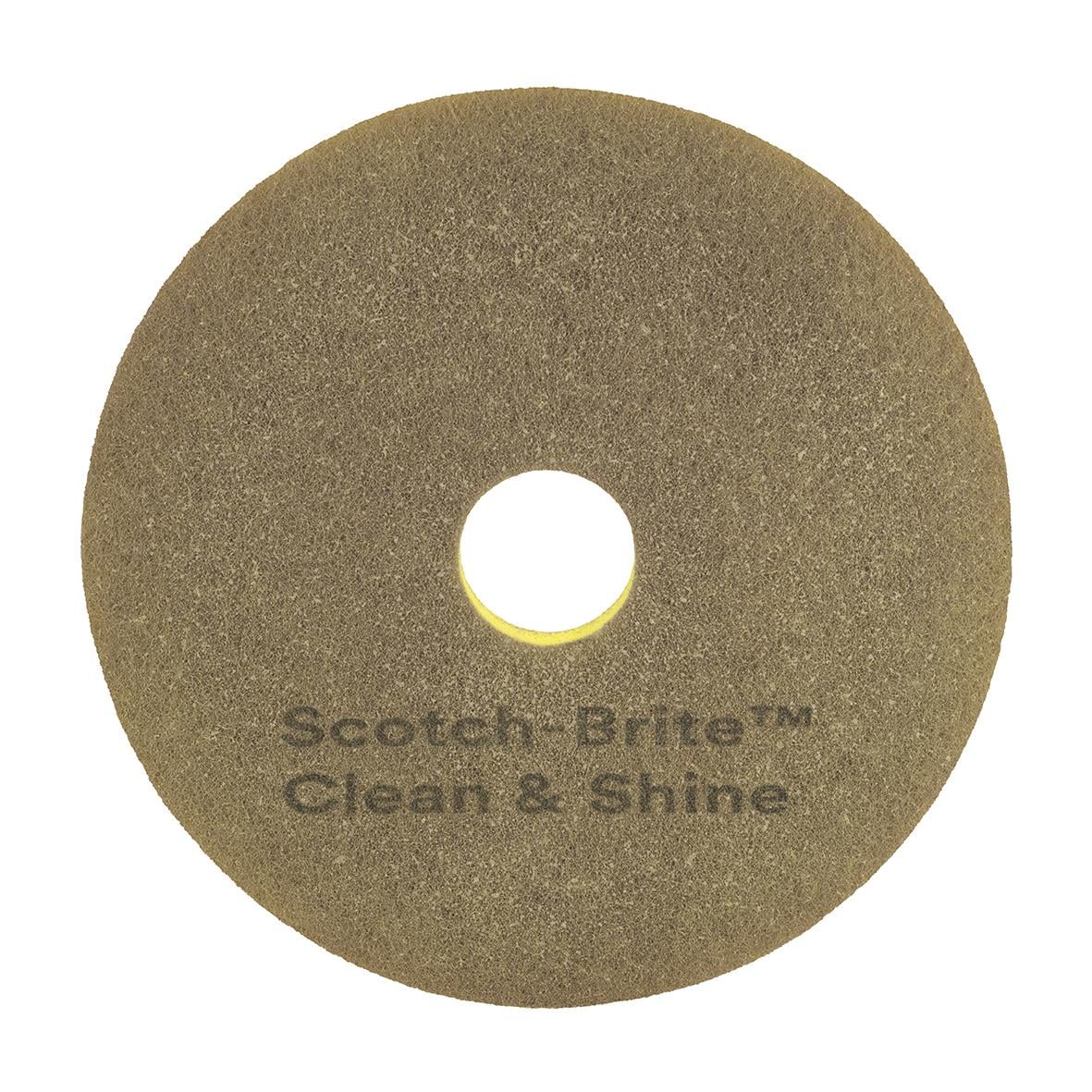 Skurrondell Scotch-Brite Clean & Shine Dubbel Brun 17 tum/432 mm, rund sliprond med centralt hål