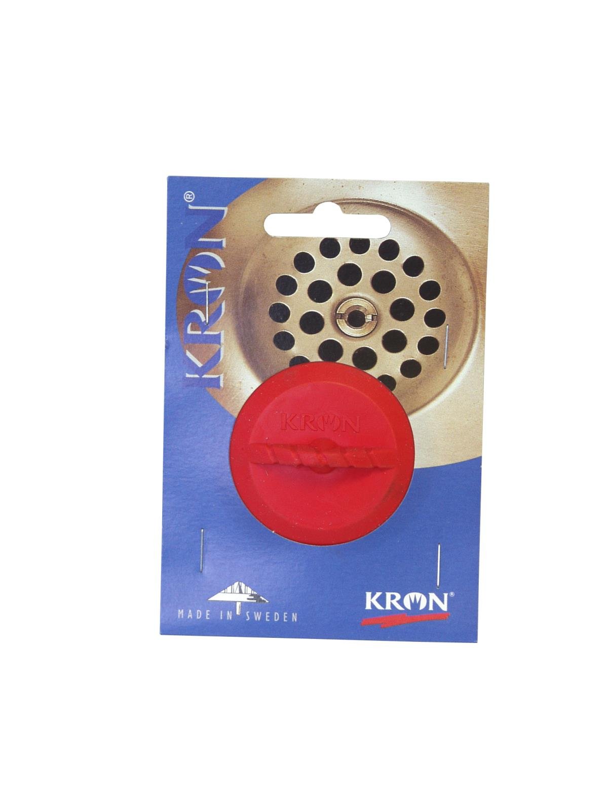 Röd diskbänkspropp Kron Plan Sil sort.färg på blått kort