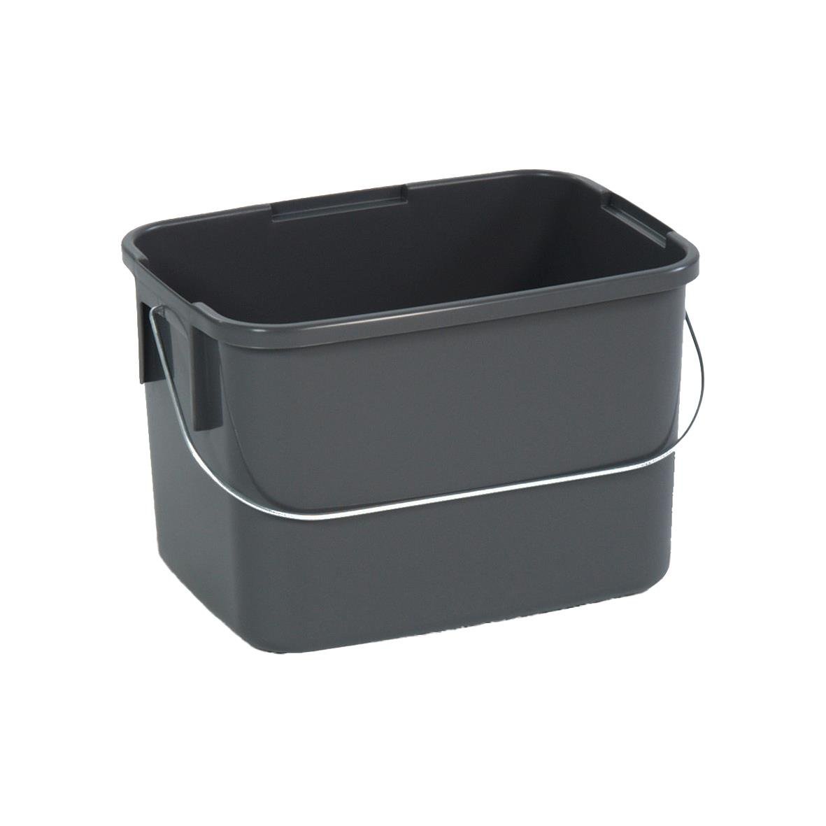 Avfallshink Källsortering 7L svart plast, mått 260x185x175mm