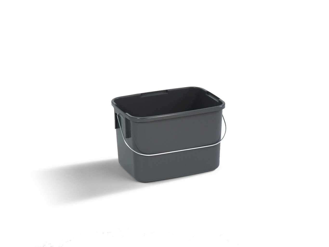 Avfallshink Källsortering 7L svart plast, mått 260x185x175mm