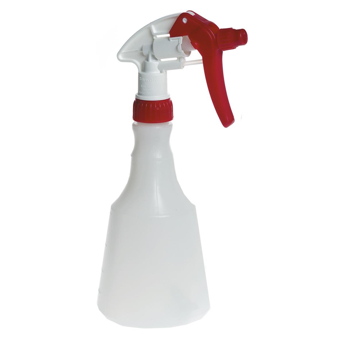 Sprayflaska Canyon 4-fingersgrepp 500ml med vit kropp och röd sprutdel