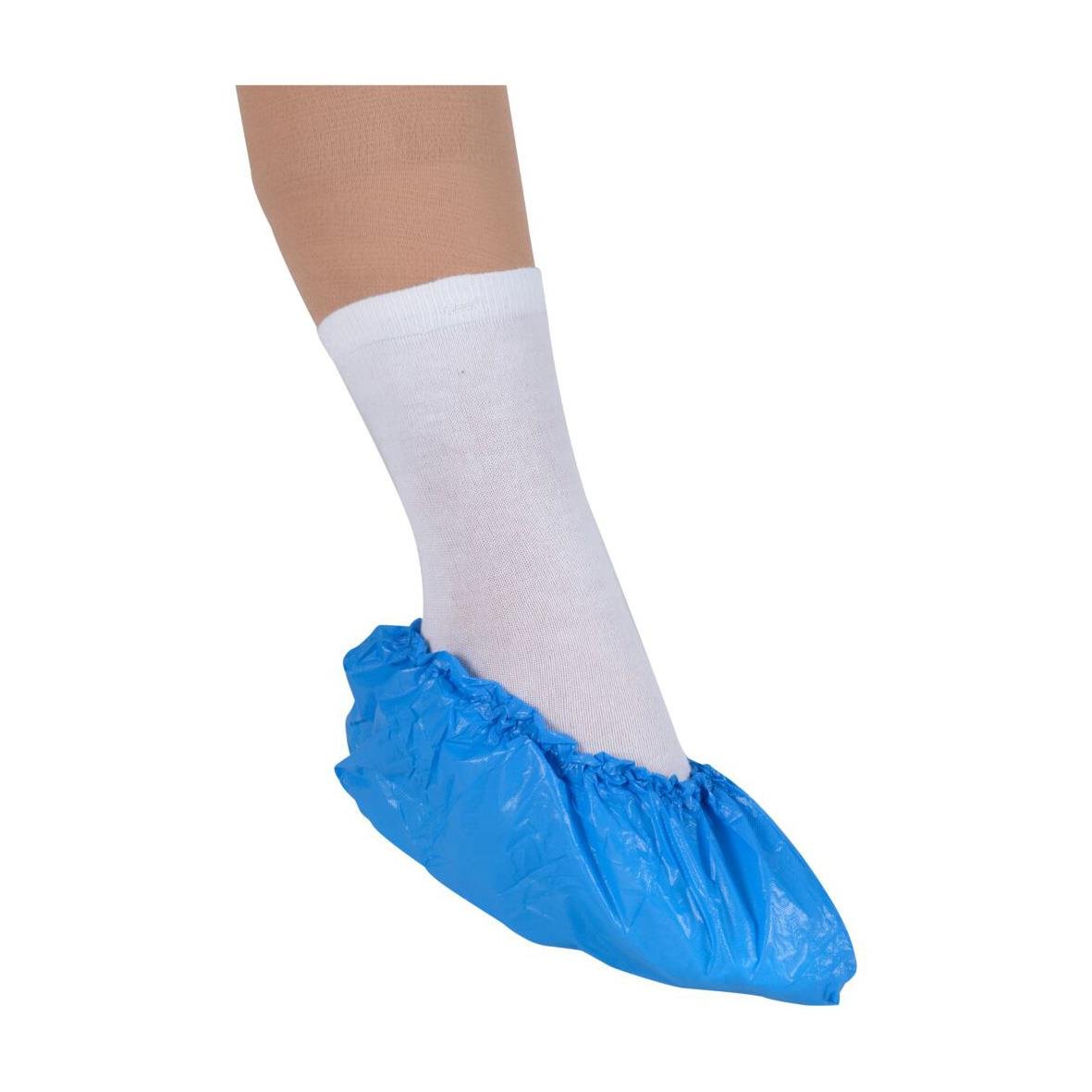 Blå skoskydd 50my, 41x15cm, används för att skydda skor vid arbete eller städning