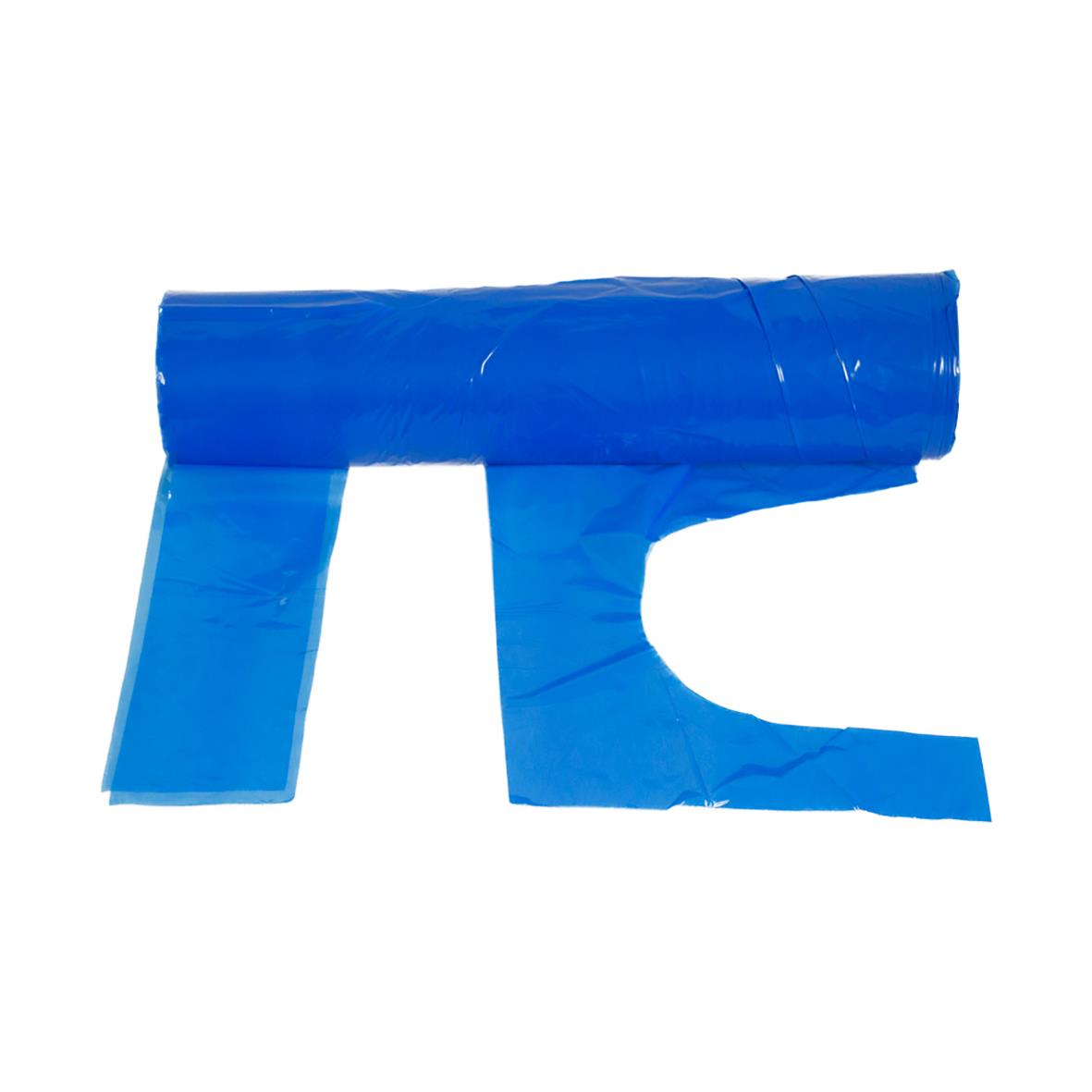 Blå engångsförkläde LD 20my 80x140cm, rullad