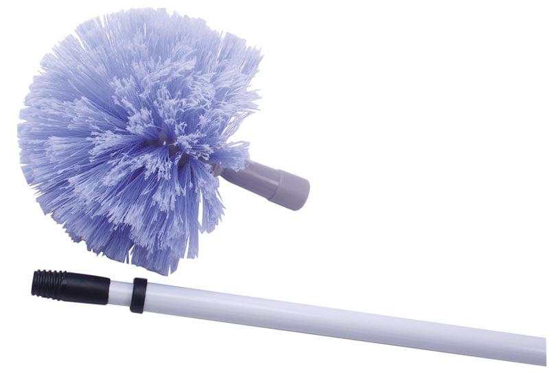 Ventilrengörare med blå dammvippa och lång skaft för ventilationstädning