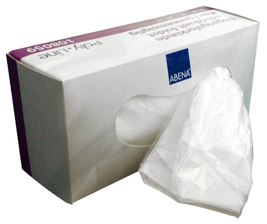 Engångsförkläde Abena LDPE 25my transparent 125x81cm i förpackning