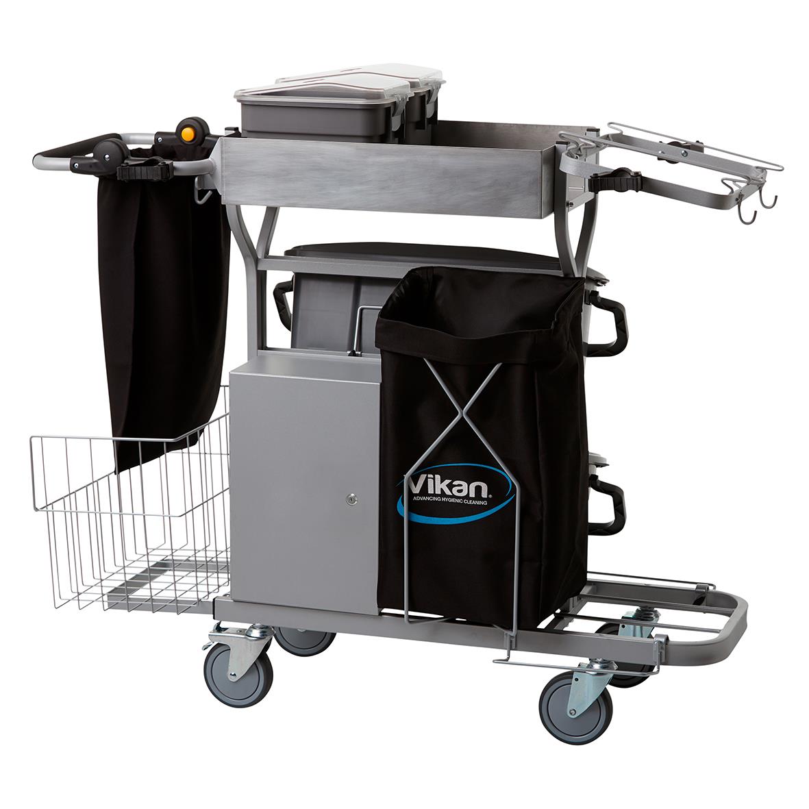 Låsbart skåp Vikan Medium för städvagn 4 med förvaringsutrymme och tillbehör