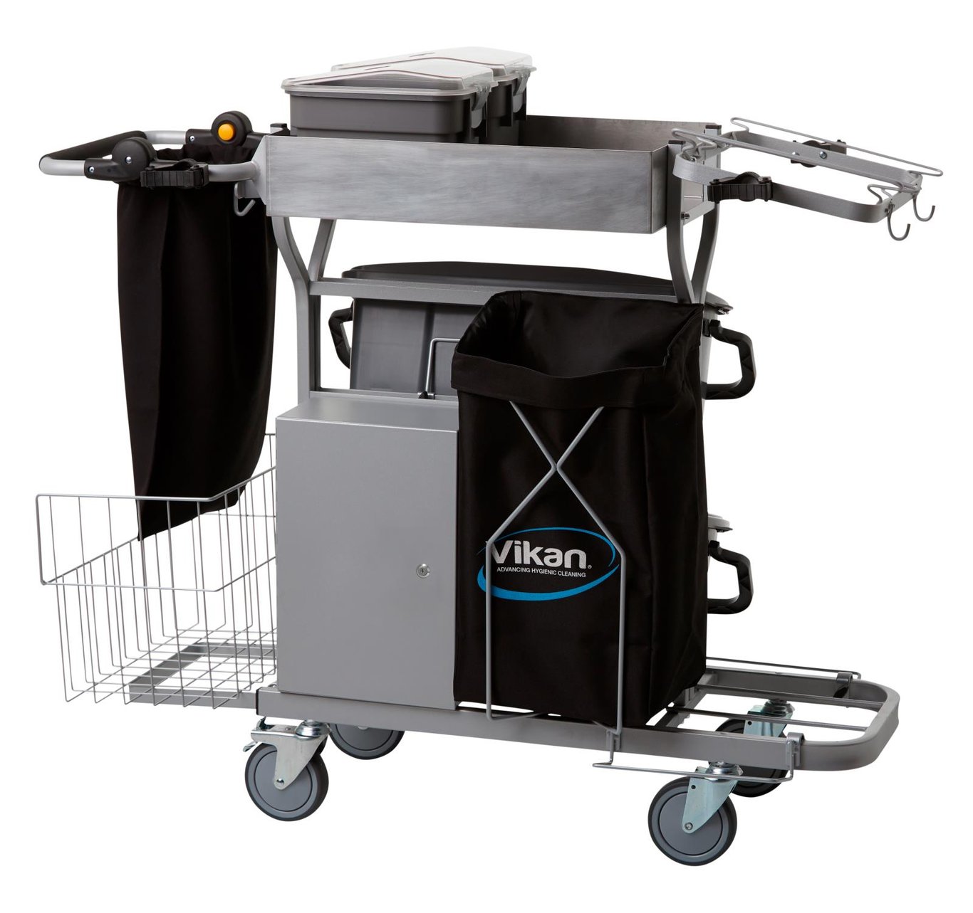 Låsbart skåp Vikan Medium för städvagn 4 med förvaringsutrymme och tillbehör