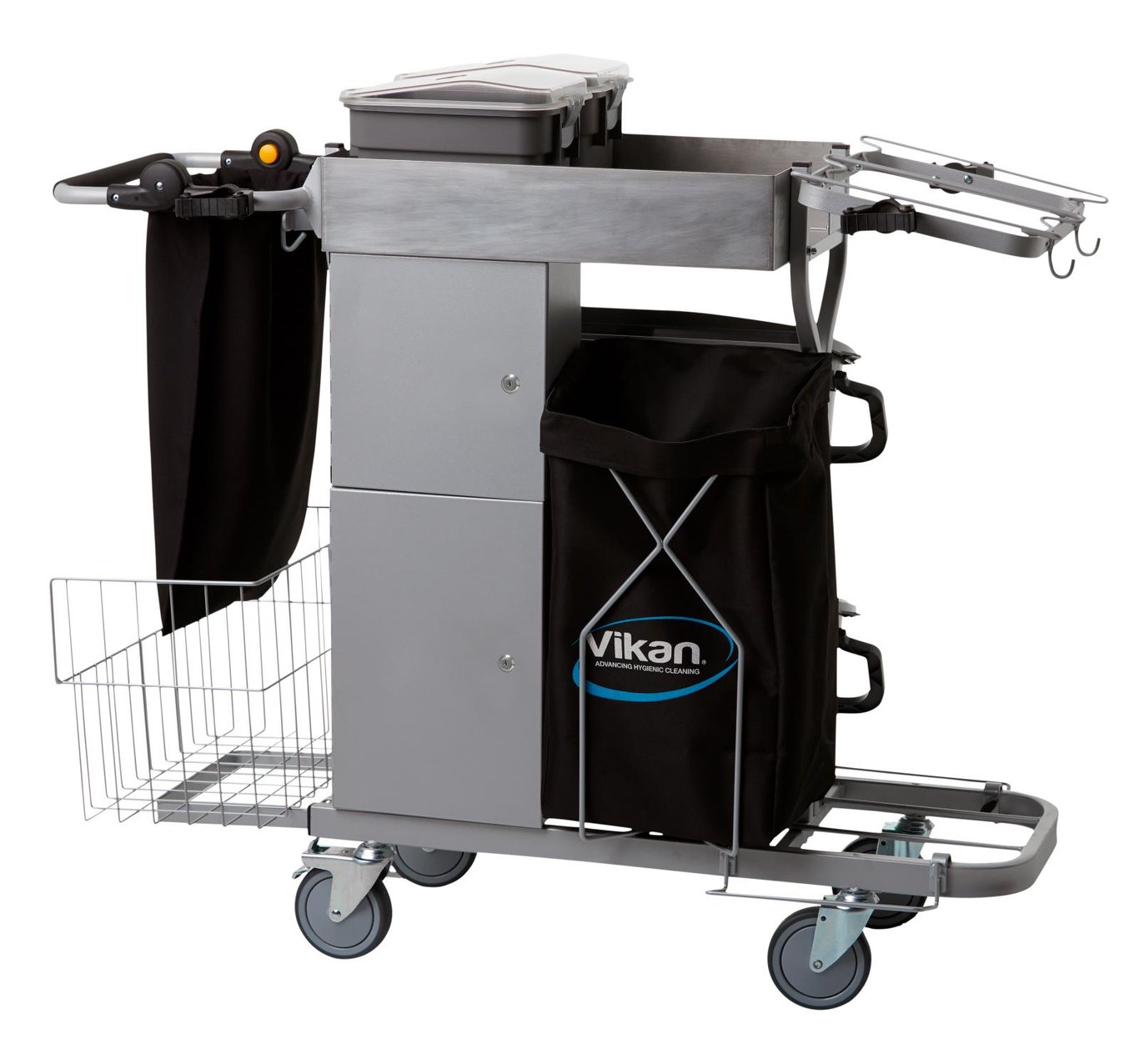 Låsbart skåp Vikan Medium för städvagn 4, med förvaringsutrymme och tillbehör