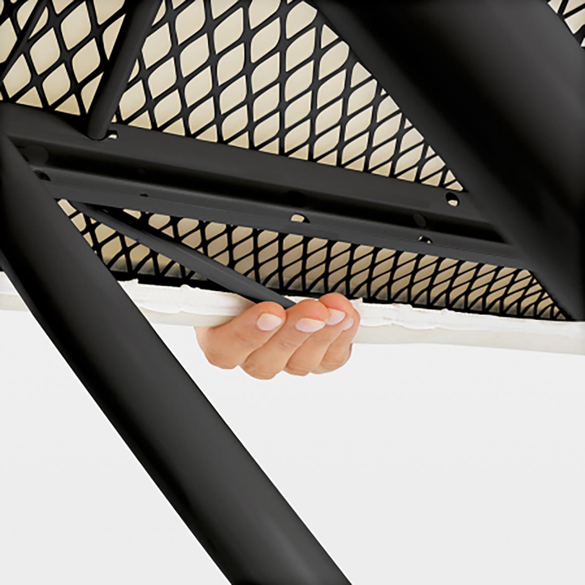 Strykbräda Brabantia Solid Ångstationshållare i svart, 160x48x7,5cm, underhålls- och förvaringshylla