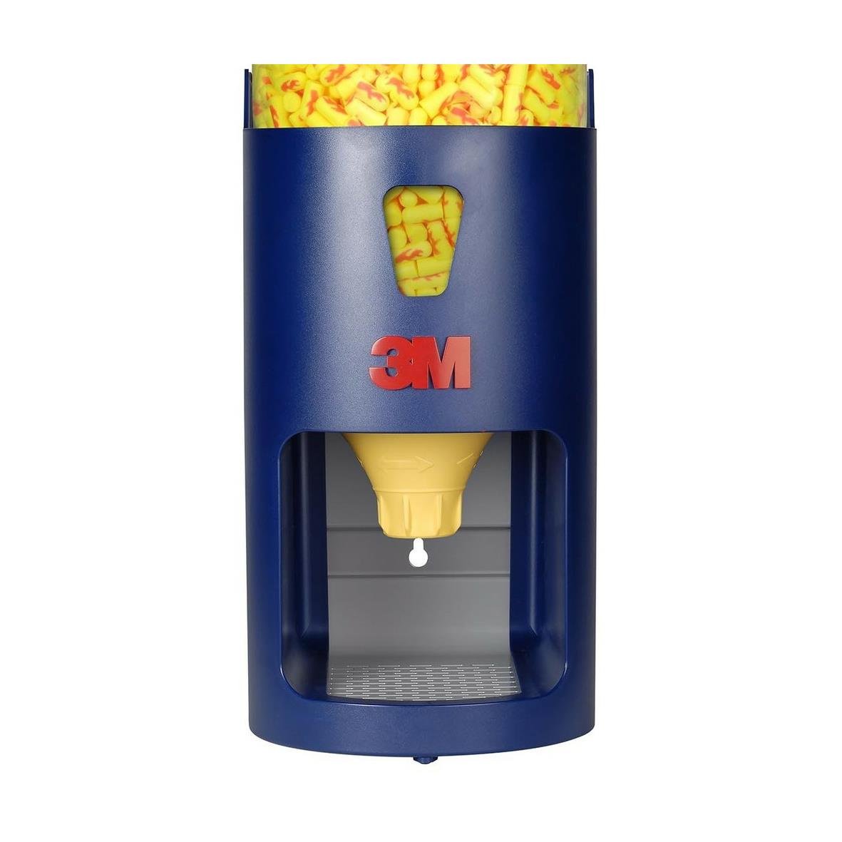 Dispenser för 3M hörselproppar i blå och gul färg