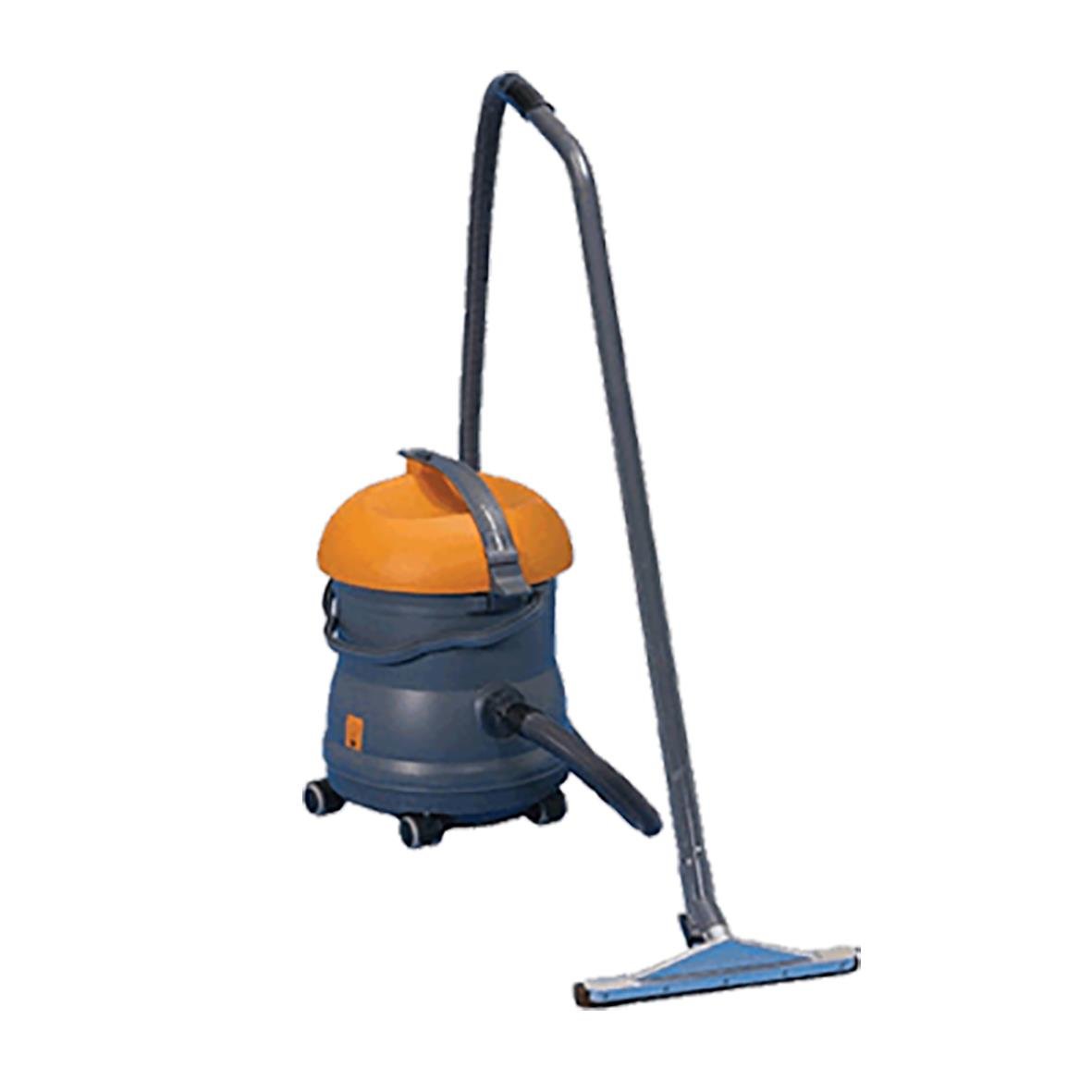 Våtsug Taski Vacumat 22T med blå och orange design och lång slang