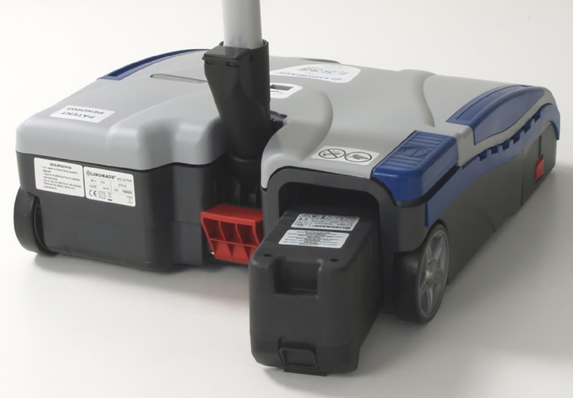 Borstvalsdammsugare Lindhaus LS 38 Li-Lion i grå och blå färg