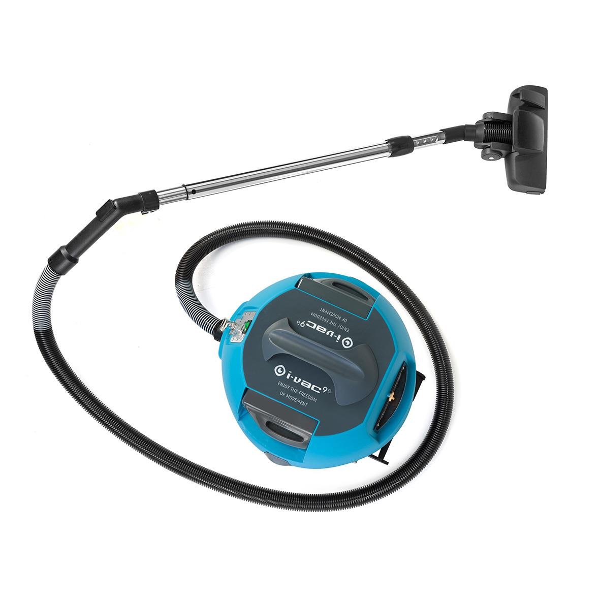 Dammsugare i-vac 9B utan i-power, blå och svart, med slang och munstycke