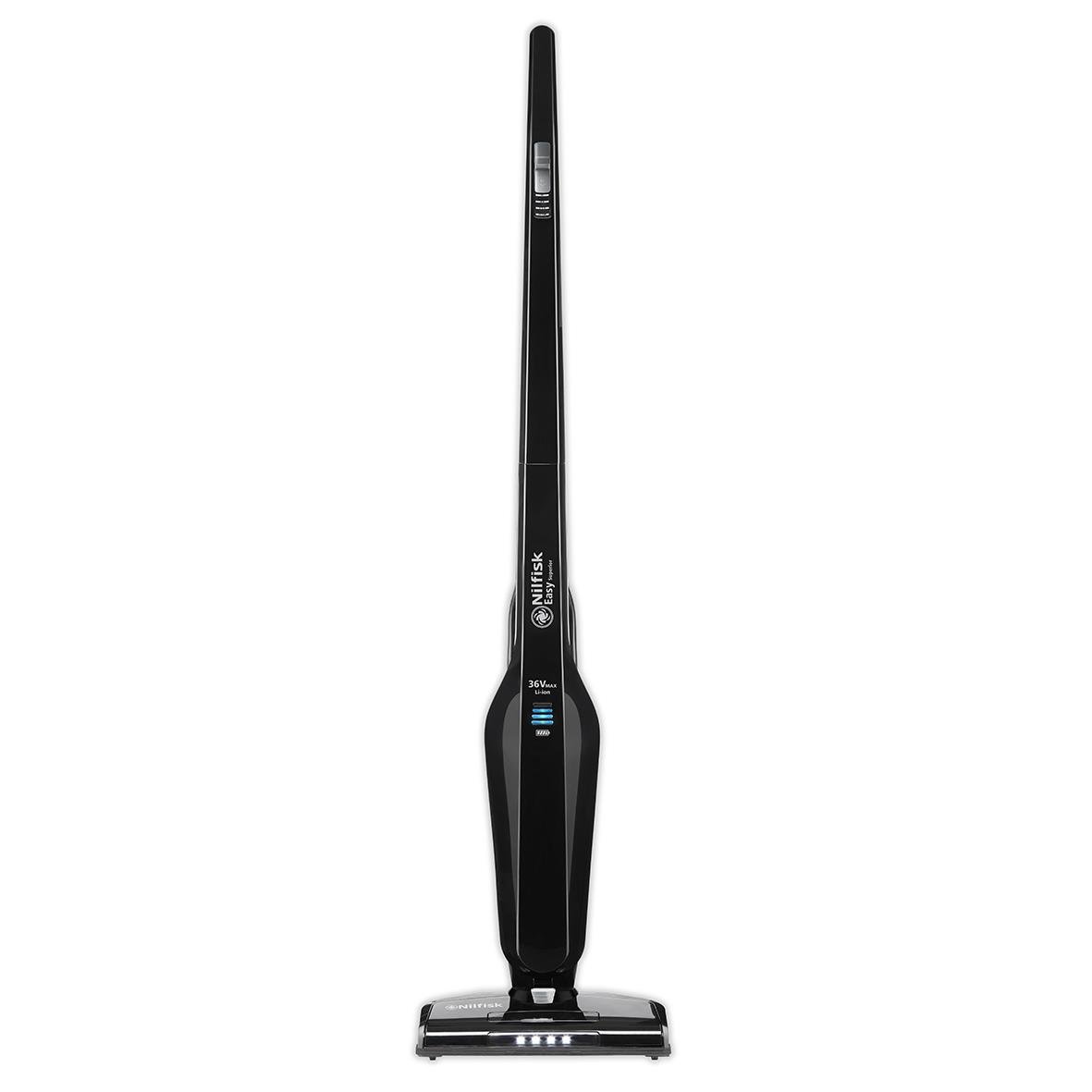 Nilfisk Easy 2:1 36V dammsugare i svart med tillbehör stående
