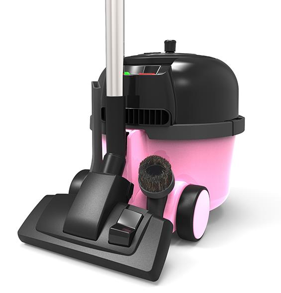 Dammsugare Numatic Hetty Ink Kit rosa med 9L behållare och tillbehör