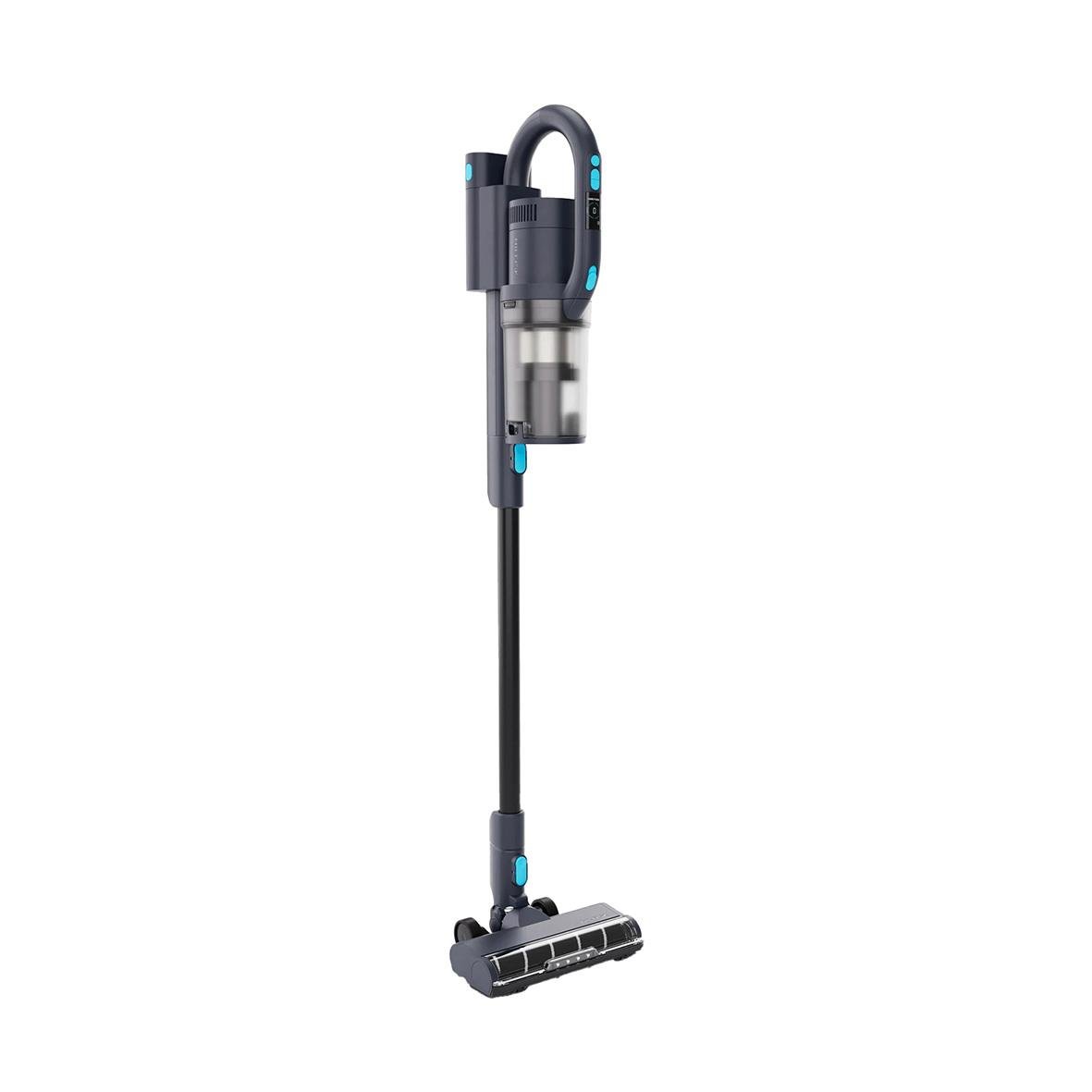 Dammsugare Nilfisk VU200 med batteri och laddare stående på golvet