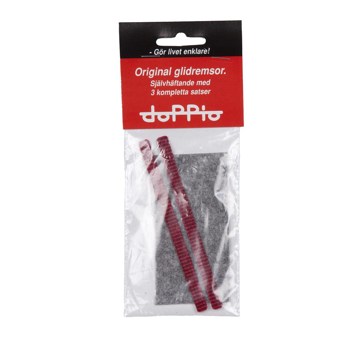 Doppio glidremsor för mattmunstycke, självhäftande med tre satser, i plastförpackning