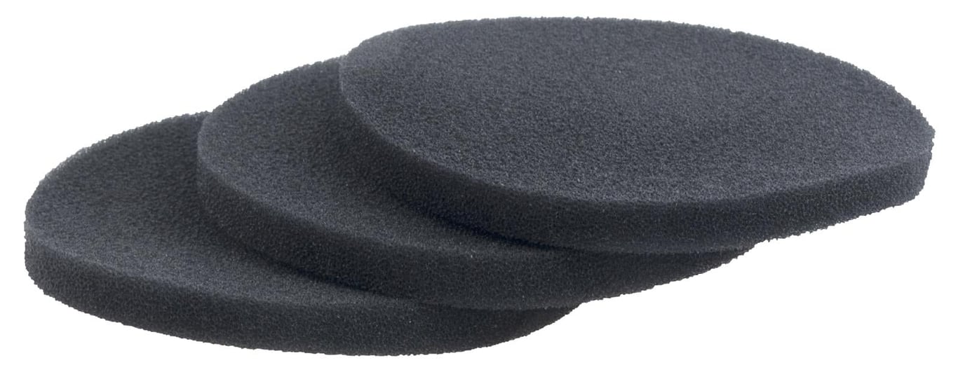 Tre svarta motorfilter för Nilfisk VP930
