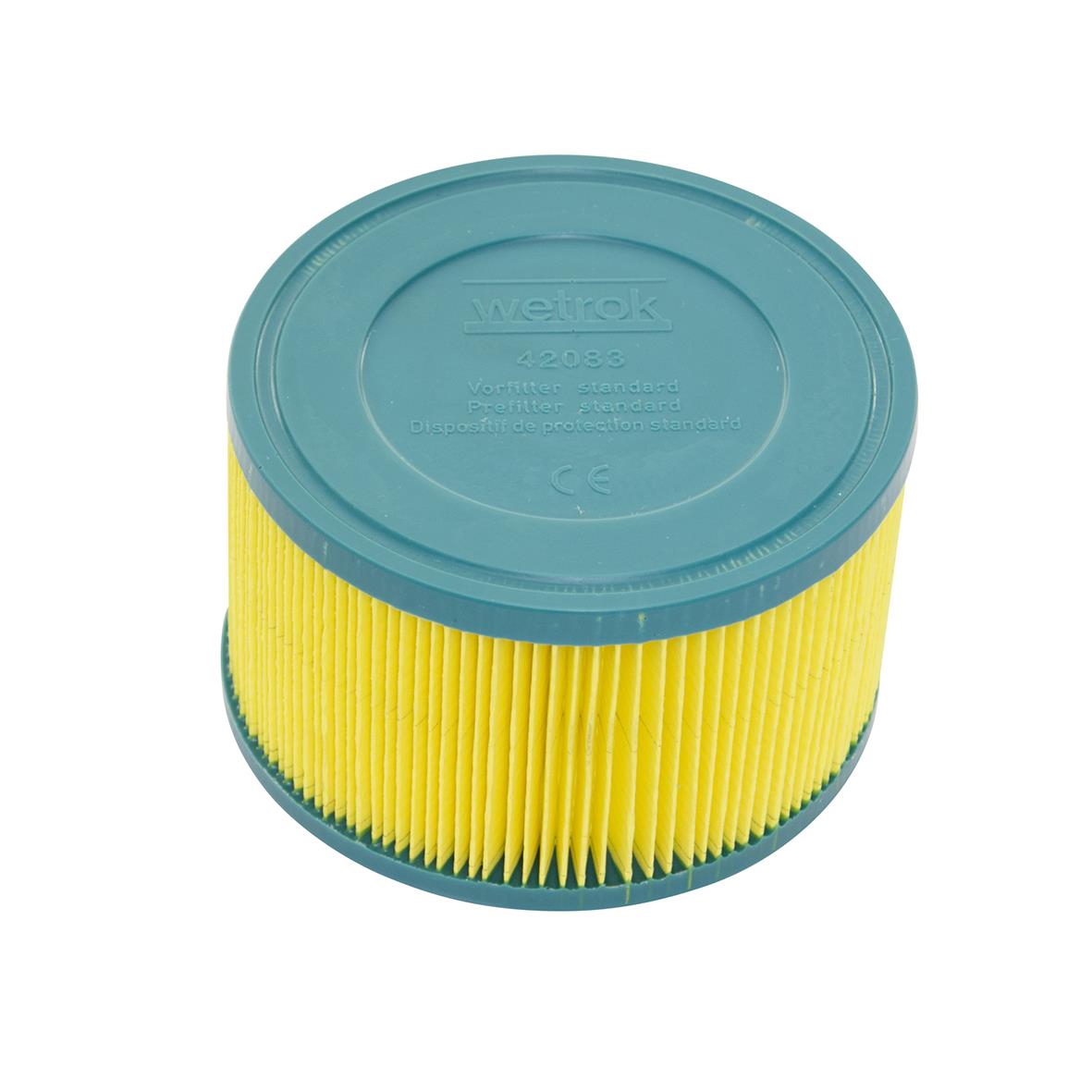 Dammfilter Wetrok Monovac 6 standard, rund, gul och blå, för dammuppsamling