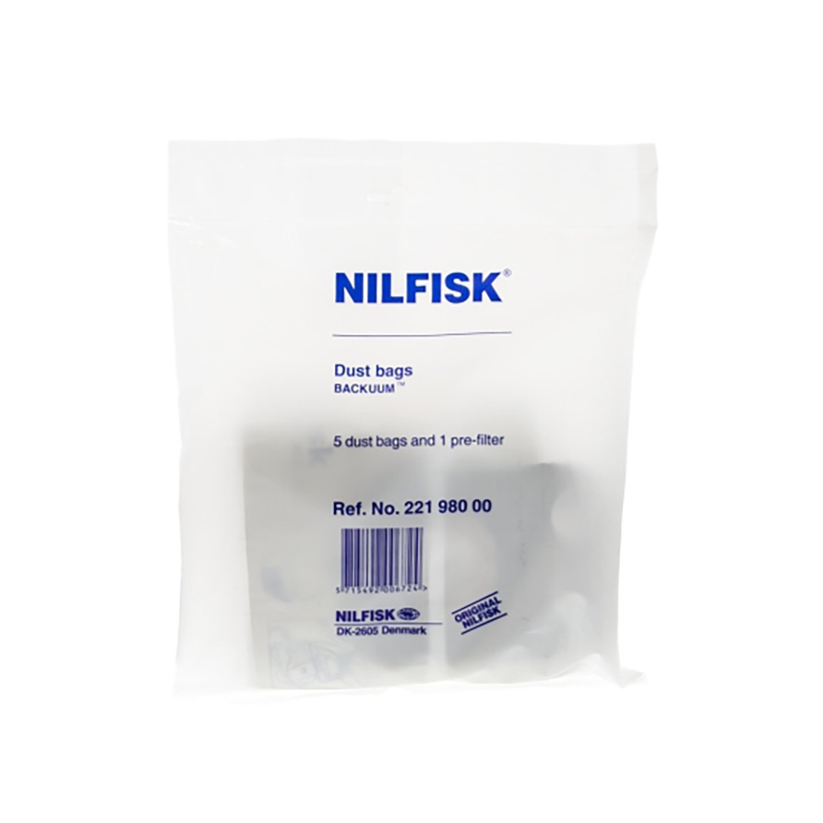 Dammsugarpåse för Nilfisk Backuum med 5 dammsugarpåsar och en förfilter