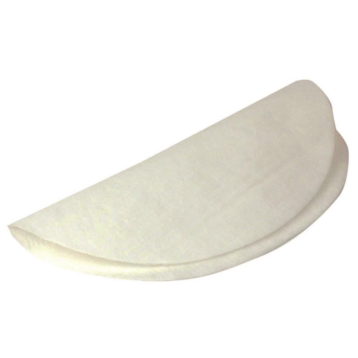 Vit mikrofilter i form av en halvcirkel för Locket HT25.0/VP930