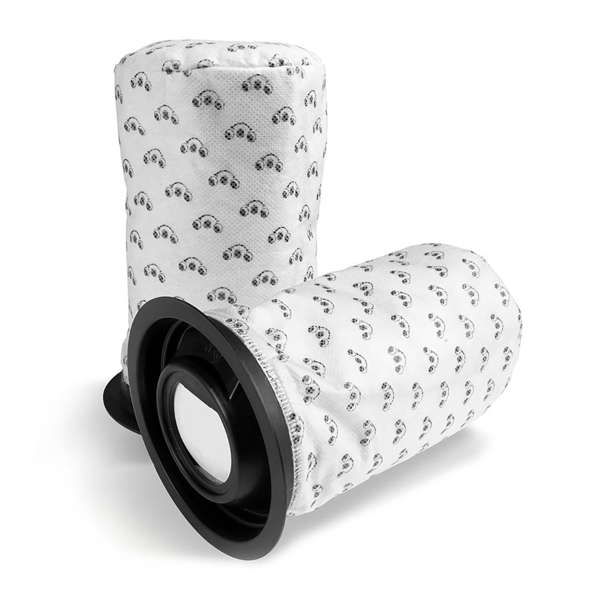 Två dammsugarpåsar Filter Henry Quick Pods med svart plastdel