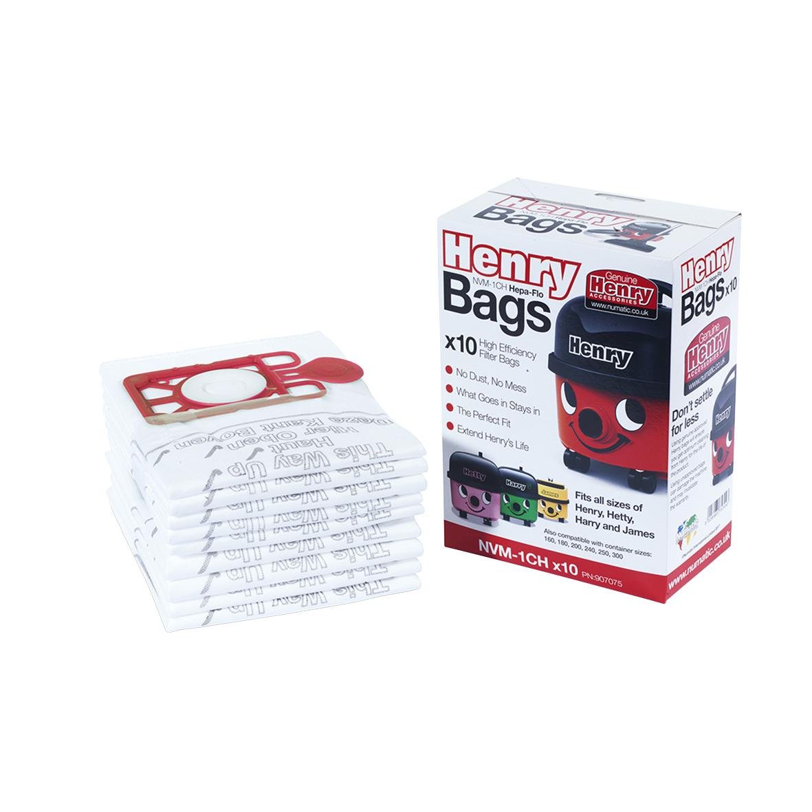Dammsugarpåse till Henry och Hetty från Numatic, 10-pack i förpackning