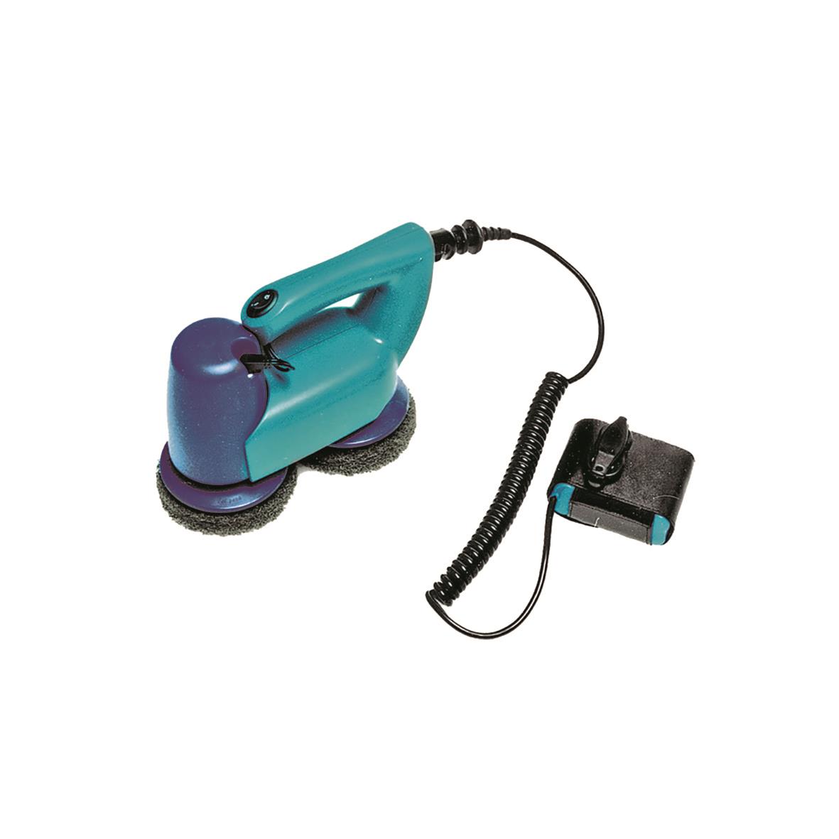 Skurmaskin Wetrok Brushboy med blå och svart design och sladd