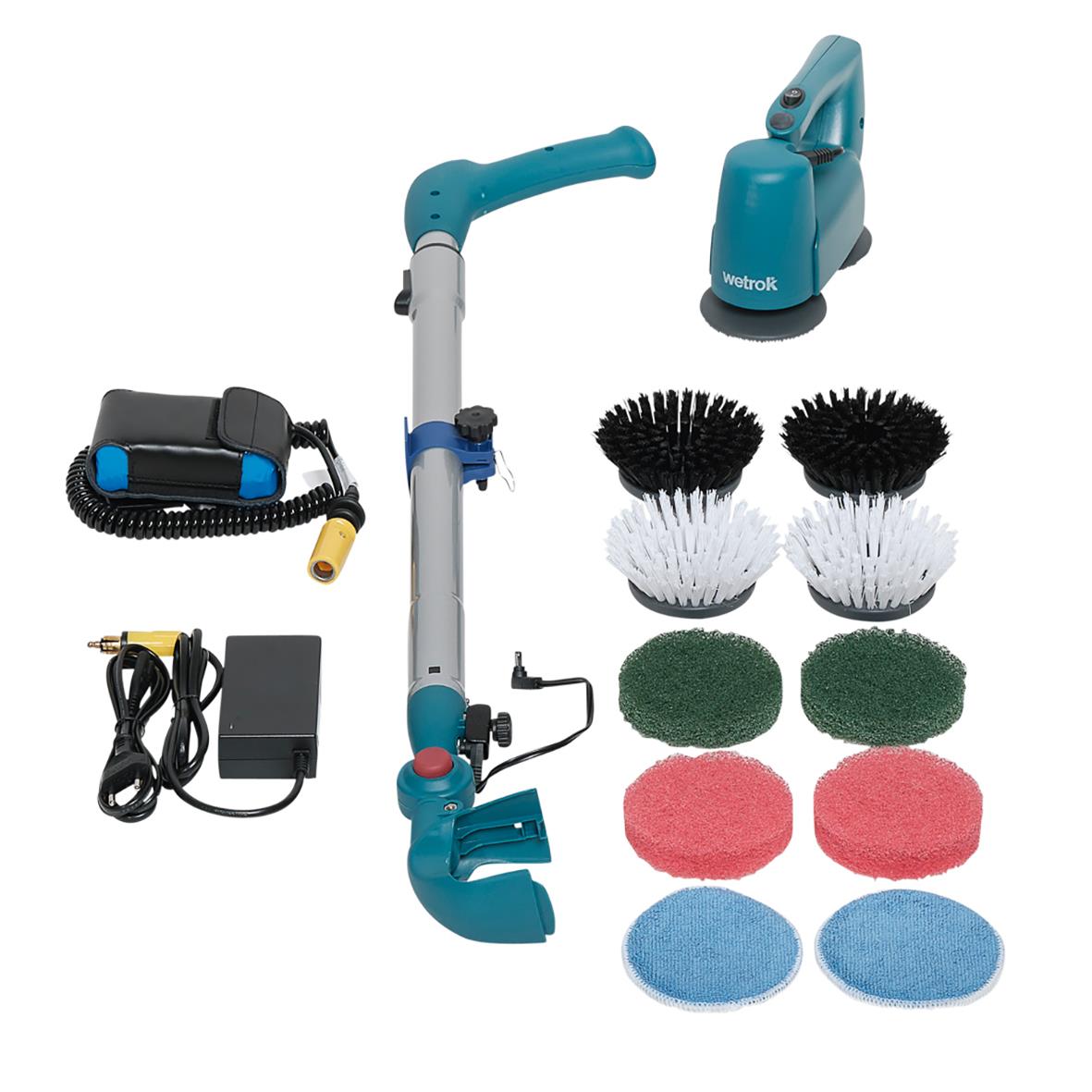 Skurmaskin Wetrok Brushboy med borstar, handtag och tillbehör för rengöring