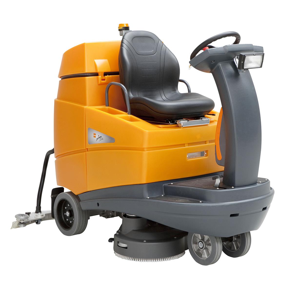 Kombimaskin Åkbar Taski Swingo 4000 i orange och grå färg med förarplats och styrspak