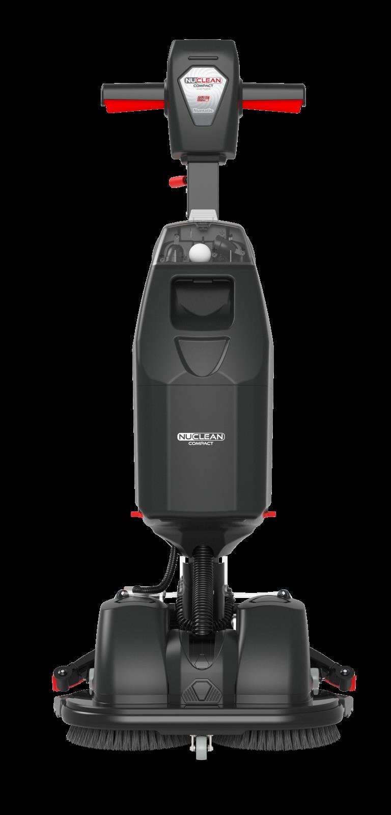 Kombiskurmaskin Nu-Mop Flex 2.2I inklusive batteri, svart och röd, frontvy