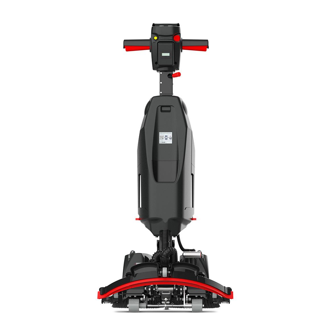 Kombiskurmaskin Nu-Mop Flex 2.2 utan batteri, svart med röda detaljer