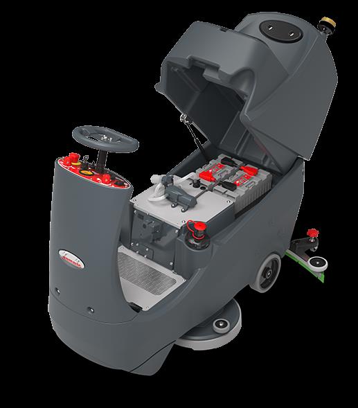 Kombimaskin Åkbar Numatic CRL8072 med två batterier och borstar, svart och grå